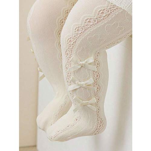 1 Pair Baby Girl Princess Rabbit Bow Decor Hollow Mesh Breathable Comfortable Tights, Suitable For Daily Or Party Outfits | SHEIN USA