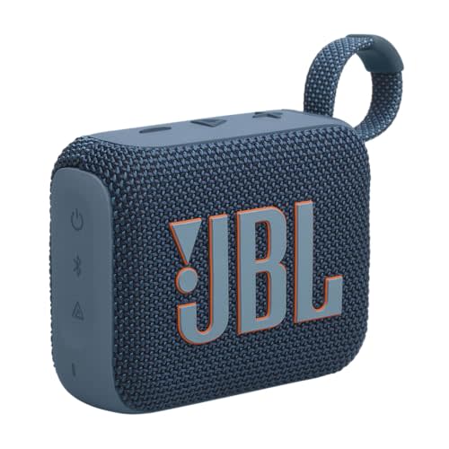 JBL Go 4 - Ultra-Portable, Waterproof and Dustproof Bluetooth Speaker, Big JBL Pro Sound with Punchy bass, 7-Hour Built-in Battery, Made in Part with Recycled Materials (Blue)