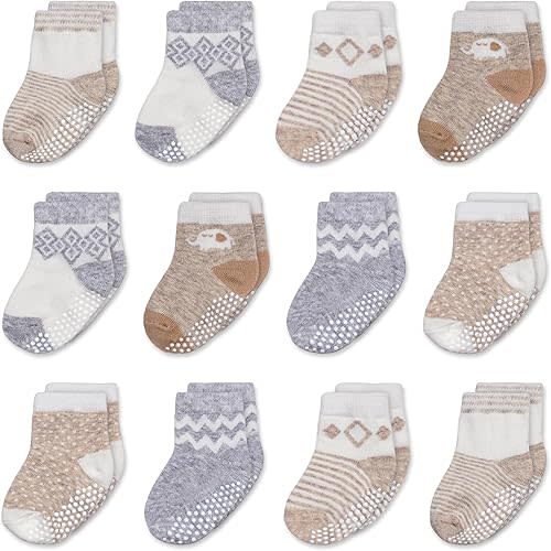 Mother's Choice Organic Cotton Baby Socks 6-12 Months Boys - 12 pairs Soft and Cozy Newborn Socks, Gentle Baby Gap Socks, Perfect Shower Gift, Infant Footwear for Everyday Comfort and Little Ones