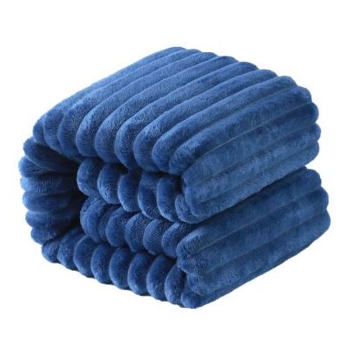Flannel Fuzzy Toddler Blanket, Fluffy Warm and Lightweight Baby Plush Blanket, 30x40 Inches, Navy Blue - NTBAY