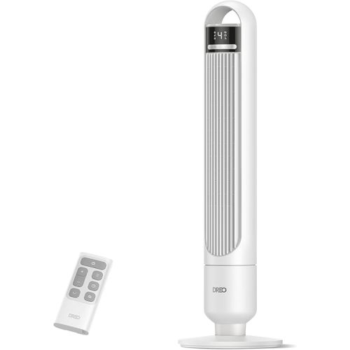 Dreo Tower Fan for Bedroom, 90° Oscillating Standing Fans for Room with 4 Speeds, 3 Modes, 28dB Quiet for Sleep, 25ft/s Velocity, 8H Timer, Remote, Living Room, Office, Home, Black, TF117