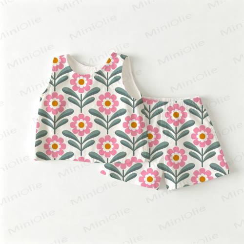 Baby Toddler Girls Floral Print Top and Shorts 2-piece Set