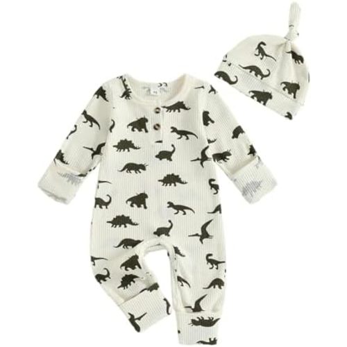 Newborn Baby Boy Romper Coming Home Outfit Infant Long Sleeve One Piece Jumpsuit Fall Winter Clothes