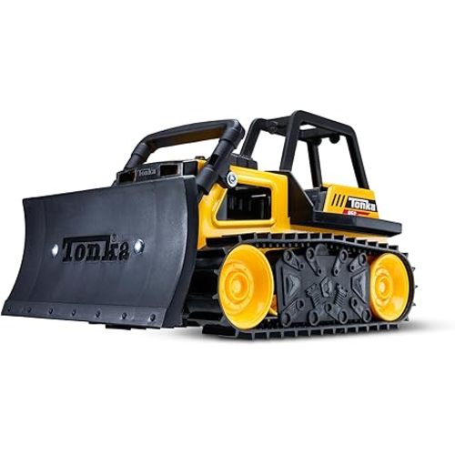 Tonka Steel Classics Bulldozer - Made with Steel & Sturdy Plastic, Yellow Toy Construction Truck, Boys and Girls, Kids, Toddlers, Ages 3+