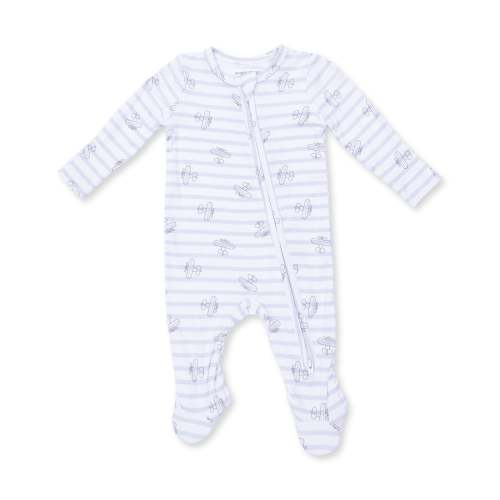Airplane Stripe - 2 Way Zipper Footie – Angel Dear
