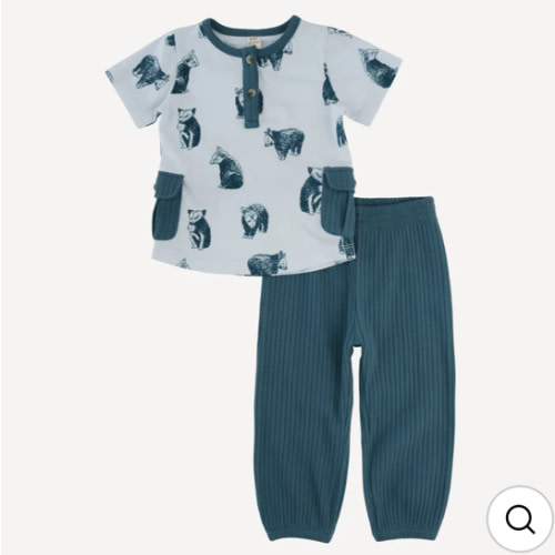 liam set | blue bear cubs | organic cotton jersey