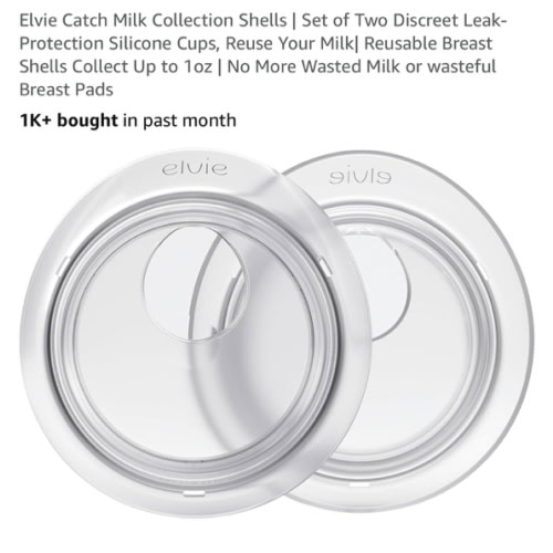Elvie Catch Milk Collection Shells | Set of Two Discreet Leak-Protection Silicone Cups, Reuse Your Milk| Reusable Breast Shells Collect Up to 1oz | No More Wasted Milk or wasteful Breast Pads