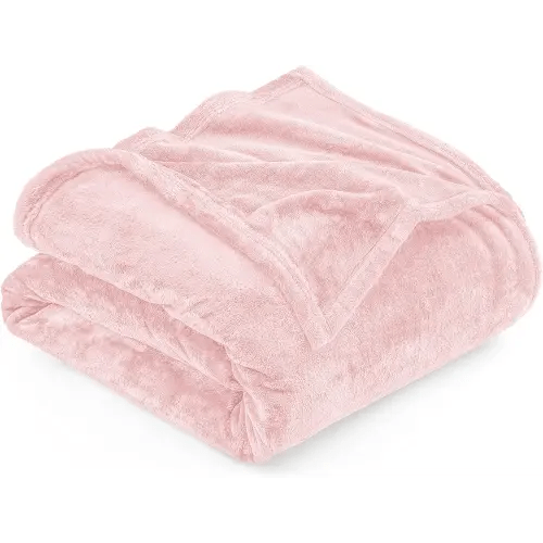 Utopia Bedding Fleece Blanket King Size Pink 300GSM Luxury Fuzzy Soft Anti-Static Microfiber Bed Blanket (90x102 Inches)