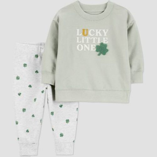 Carter's Just One You® Baby 2pc St. Patrick's Day Lucky Little One Sweatshirt and Jogger Pants Set - Green