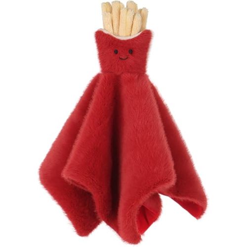 Apricot Lamb French Fries Soft Loveys for Babies, Security Blanket for Baby Boy and Girl, 14x14 Inches for Infant and Toddlers