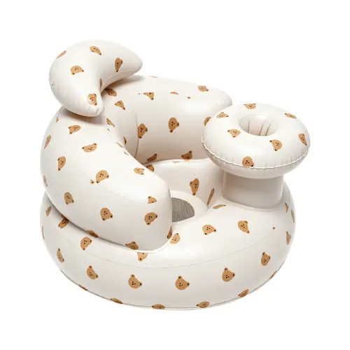 Inflatable Baby Chair With Tray, Suitable For 3-36 Months, Built-In Air Pump And Back Support