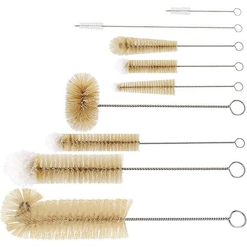 Masthome 9 Pieces Bottle Brush Set, Long Handle Bottle Cleaner for Washing Narrow Neck Wine/Beer Bottle, Hummingbird Feeder, Baby Bottle, Sports Bottle, Thermos, Flask