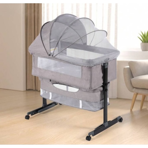 3-In-1 Crib Side Bassinet With Smooth-Gliding Wheels, Height-Customizable Frame, Gentle Rocking Motion, Airy Mesh Windows, Handy Storage Compartment, And Effortless Snap-And-Fold Mechanics,Baby Need | SHEIN USA
