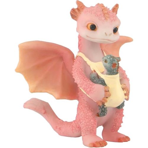 Mini Dragon Figurine, Resin Home Decor, Cute Ornaments, Lucky Animal Garden Statue for Micro Landscape (Mother and Baby)