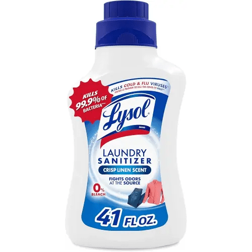 Lysol Disinfectant Laundry Sanitizer & Scent Booster, Laundry Detergent Additive, Color Safe Bleach Alternative, Laundry Odor Eliminator, Kills Bacteria & Viruses, Crisp Linen Scent, 41 Fl Oz Liquid