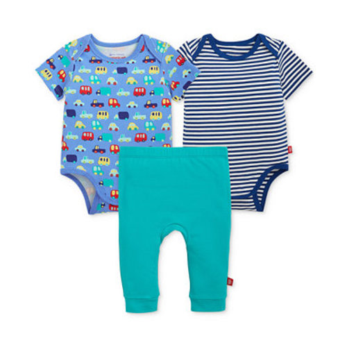 Baby Boys' Short-Sleeve Bodysuit and Pants, 3-Piece Set