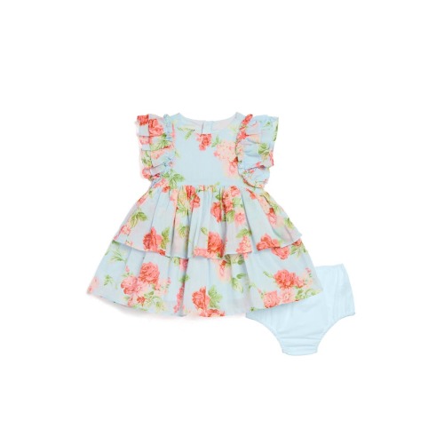 Rose Print Dress & Bloomers Set, 12M