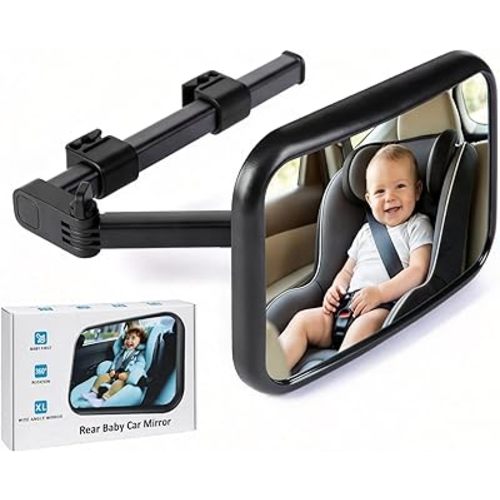 Baby Car Mirror for Rear Facing, Extendable Arm Baby Mirror