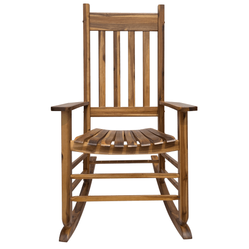 Style Selections Natural Wood Frame Rocking Chair with Slat Seat