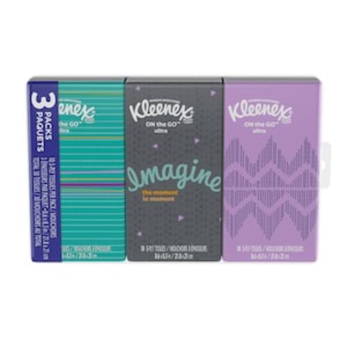 Kleenex On-the-Go Facial Tissues Travel Size Tissues, 3 pk.