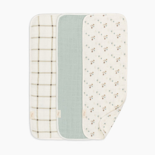 Crane Baby Avery Organic Cotton 3-pc. Burp Cloth Set - Poppy