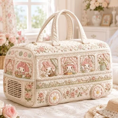 quilted kawaii melody cottageecore flower bus travel - Temu