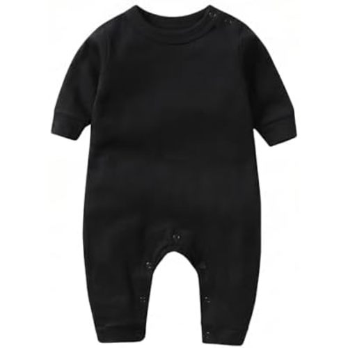 Unisex Baby romper, Long Sleeve 100% Cotton Baby Clothes, Baby Footless Jumpsuit (Red, 0-3 Months)
