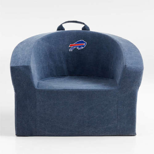NFL Buffalo Bills Large Deep Indigo Organic Cotton Kids Lounge Barrel Chair