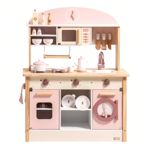 ROBUD Solid Wood Play Kitchen & Accessories Set, Preschool Kitchen Set, Kids Kitchen Playset & Reviews | Wayfair