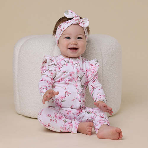 Cherry Blossom Convertible Romper with Frill - Size 00