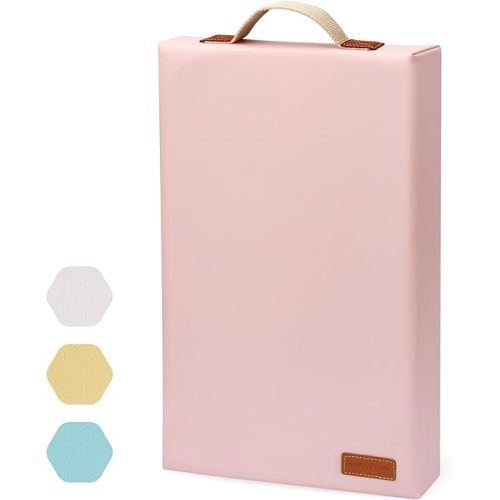 HappyPicnic Waterproof Kneeling Pad for Garden or Bath, 2 inch Thick Soft Foam Kneeler Mat for Gardeners Knee Support or Bathtub Bathing with Handle and Removable Cover - Pink