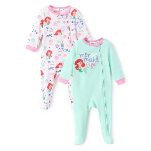 Disney Baby 2-Pack Zipper One-Piece Footie Rompers Outfit Newborn to Infant