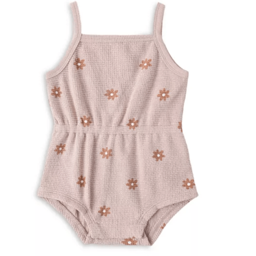 Girls' Daisy Waffled Cinch Romper - Baby