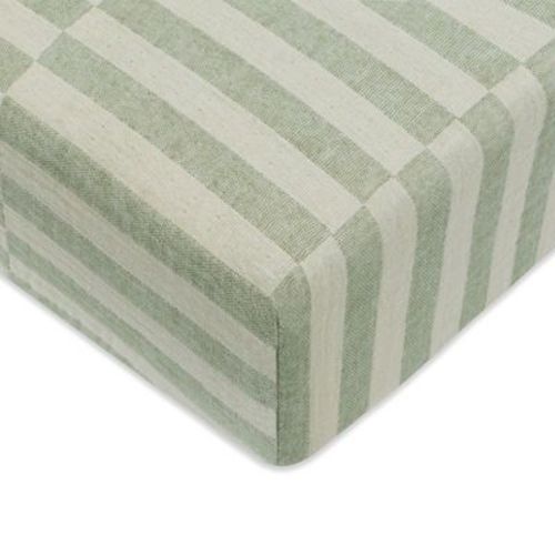 Babyletto Crib Sheet in GOTS Certified Organic Muslin Cotton - Moss Stripe