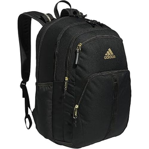 adidas Prime Backpack for Work, Travel Bag for Women and Men with Padded Compartment for Laptop, Black/Gold Metallic/2, One Size