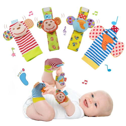 Baby Rattle Socks & Wrist Rattles for Babies 0-6 Months, Baby Toys 0-3-6-12 Months, Foot Rattles Sock for Newborn Toys, Soft Baby Rattles for Boy Girl Present Gift