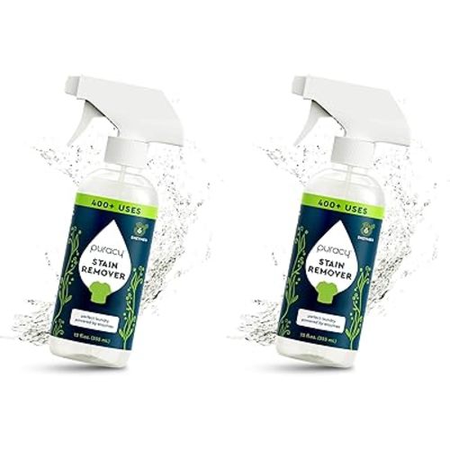 Puracy Stain Remover, Travel and Laundry Stain Cleaner for Clothes, Baby Essentials, Kids Stains, Oil and Fabric Spot Cleaner (Stain Remover Spray, 12 fl oz) (Pack of 2)
