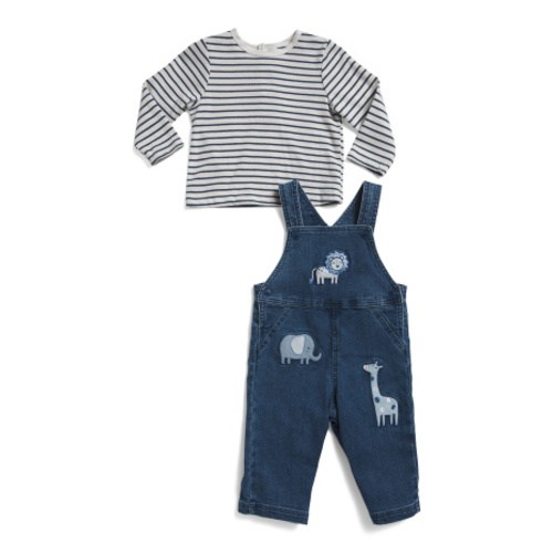 Infant Boys 2pc Safari Top And Overalls Set | Baby Boys (0-24m) | Marshalls