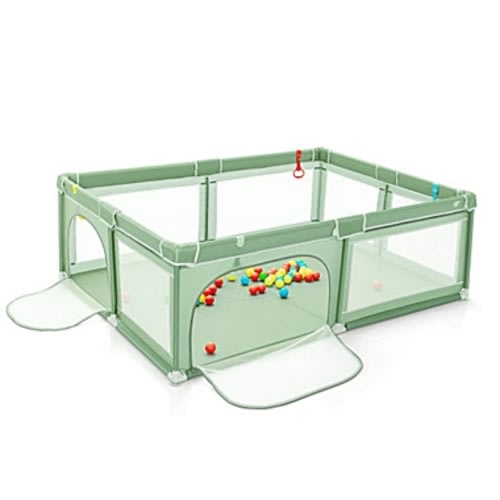 Hivago Extra-Large Safety Baby Fence with 50 Ocean Balls-GreenHivago Extra-Large Safety Baby Fence with 50 Ocean Balls-Green
