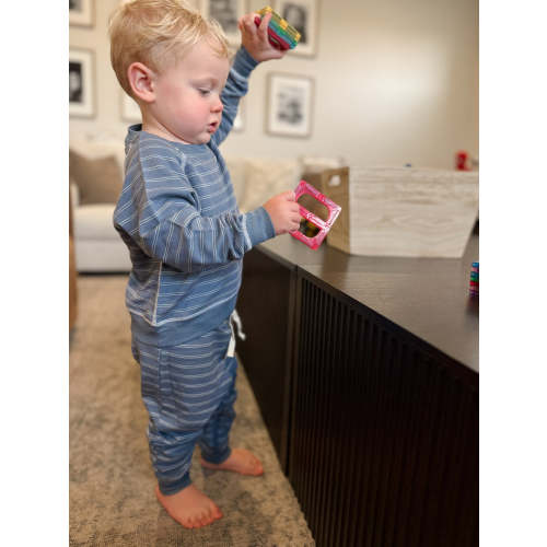 Stripe Fleece Baby Sweatsuit | günamüna
