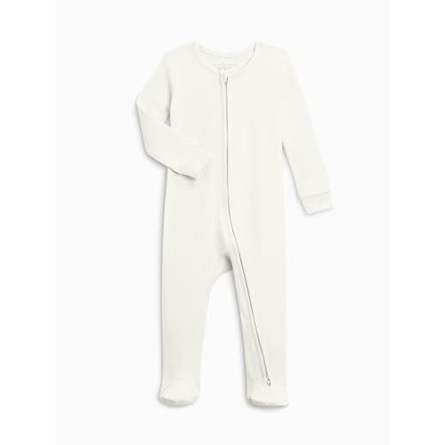 Colored Organics Baby Zip-Up Footed Sleeper with 2-Way Zipper - Newborn Organic Cotton Pajamas