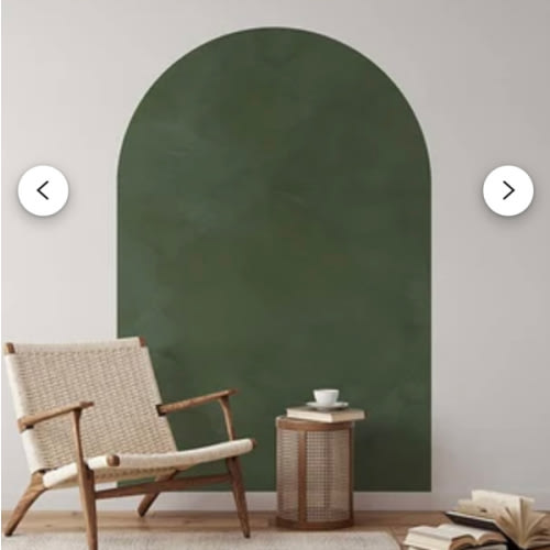 Forest Green Arch Wall Decal: Minimalist Color Block, Peel and Stick