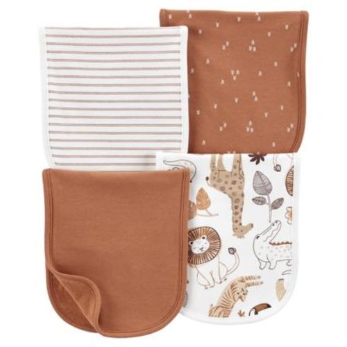 carter's® 4-Pack Jungle Animals Burp Cloths in White - WHITE - 4 PACK
