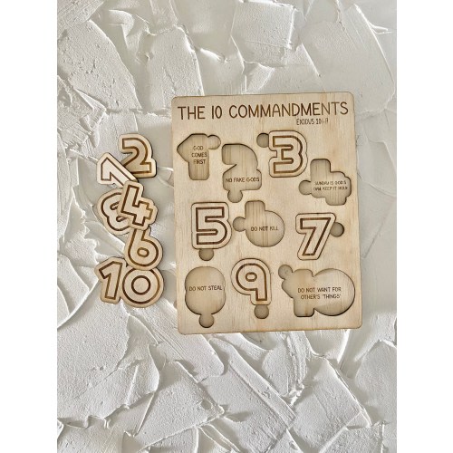 10 Commandments Wooden Puzzle | Bible Puzzles | Children Education