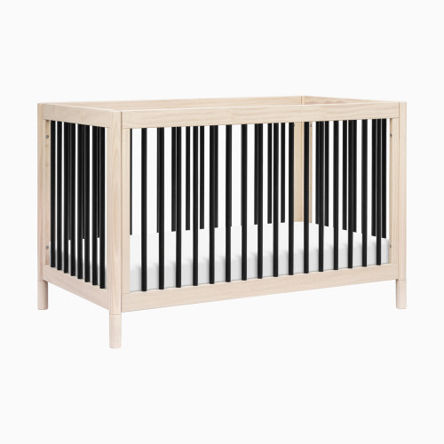babyletto Gelato 4-in-1 Convertible Crib with Toddler Bed Conversion Kit - Washed Natural / Black