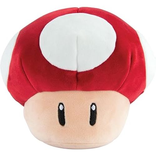 Club Mocchi-Mocchi- Super Mario Plush - Red Mushroom Plushie - Squishy Mario Toys and Cute Stuffed Animals - Gaming Room Decor - Video Game Collectibles - 6 Inch