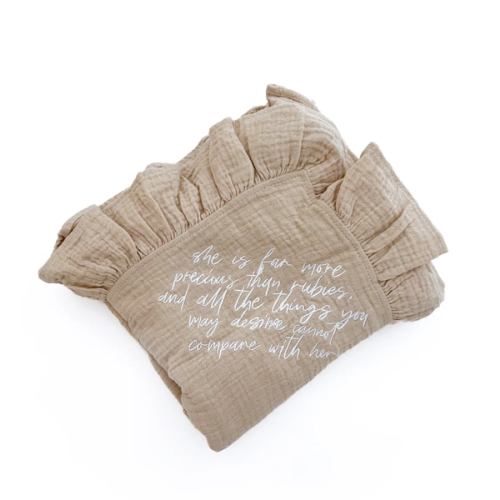 She Is Far More Precious Ruffle Swaddle Blanket – AmorClothingCo.