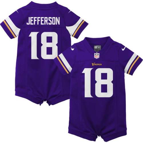 Newborn Nike Justin Jefferson Purple Minnesota Vikings Romper Game Jersey