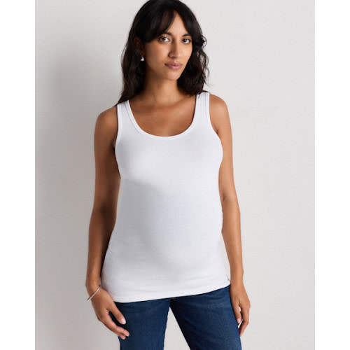 Bamboo Rib Maternity Scoop Neck Tank - Maternity in Deep Navy