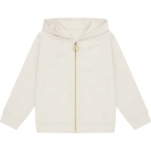 Organic Cotton Zip Up Hoodie, Ecru - Vild House of Little | Maisonette